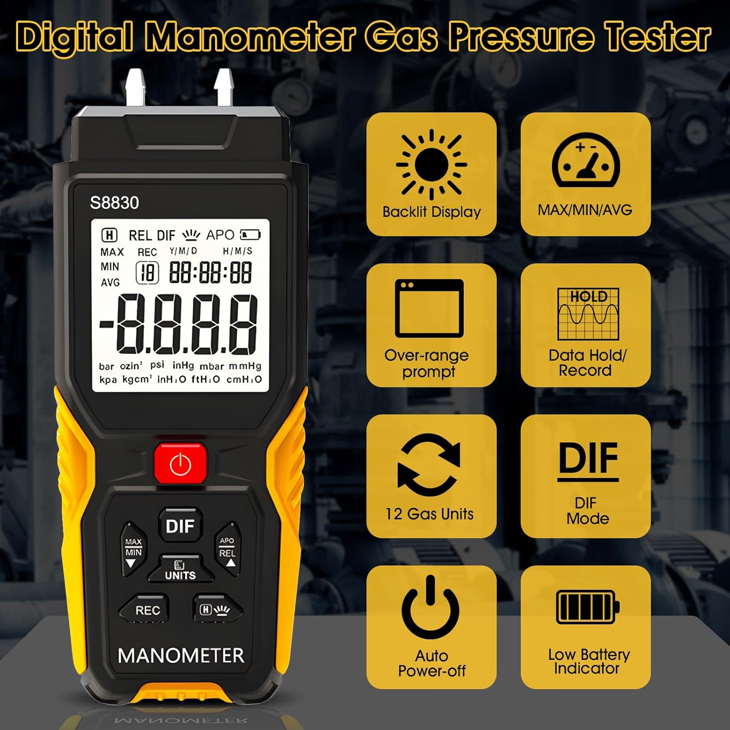 Manometro Digitale Differenziale ±36,80 KPa - immagine 2