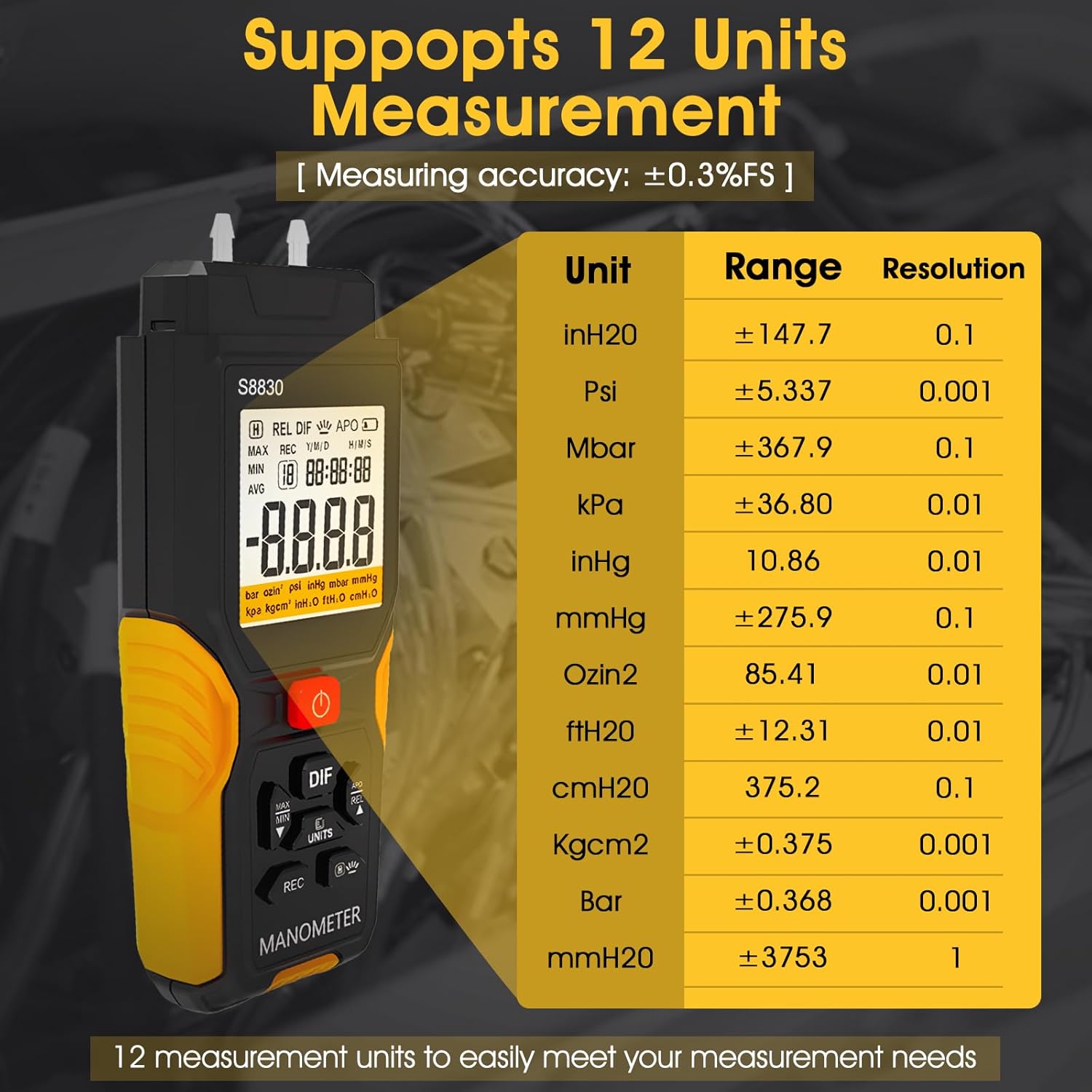 Manometro Digitale Differenziale ±36,80 KPa - immagine 3
