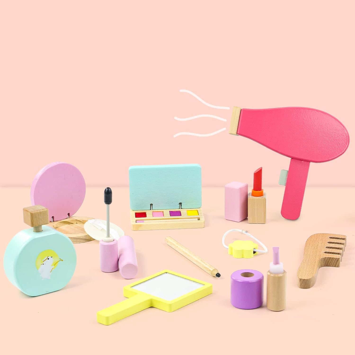 Symiu Giochi Trucchi Bambina in Legno 16 Pezzi - immagine 3