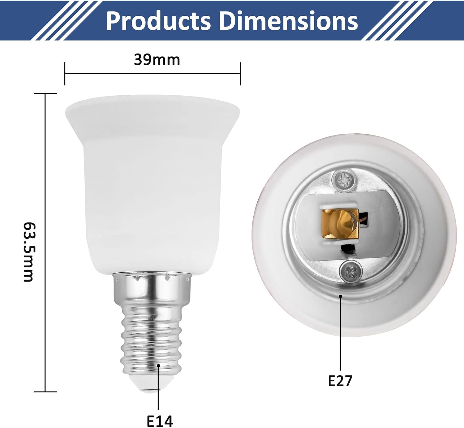 Caldarax E14 a E27 Socket Converter, 2 Pezzi - immagine 3