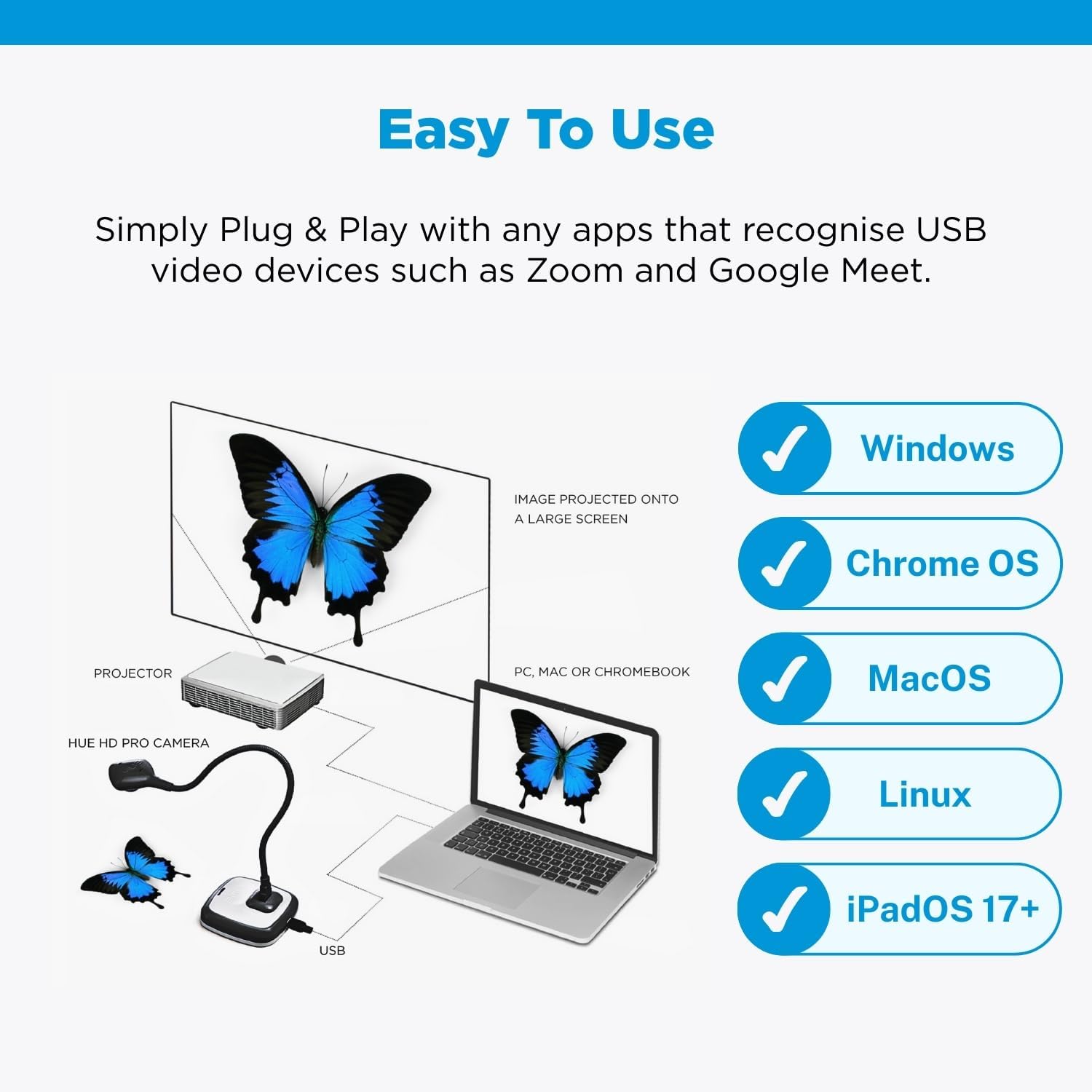Hue HD Pro - Visualizzatore Documenti e Telecamera USB Flessibile - immagine 5