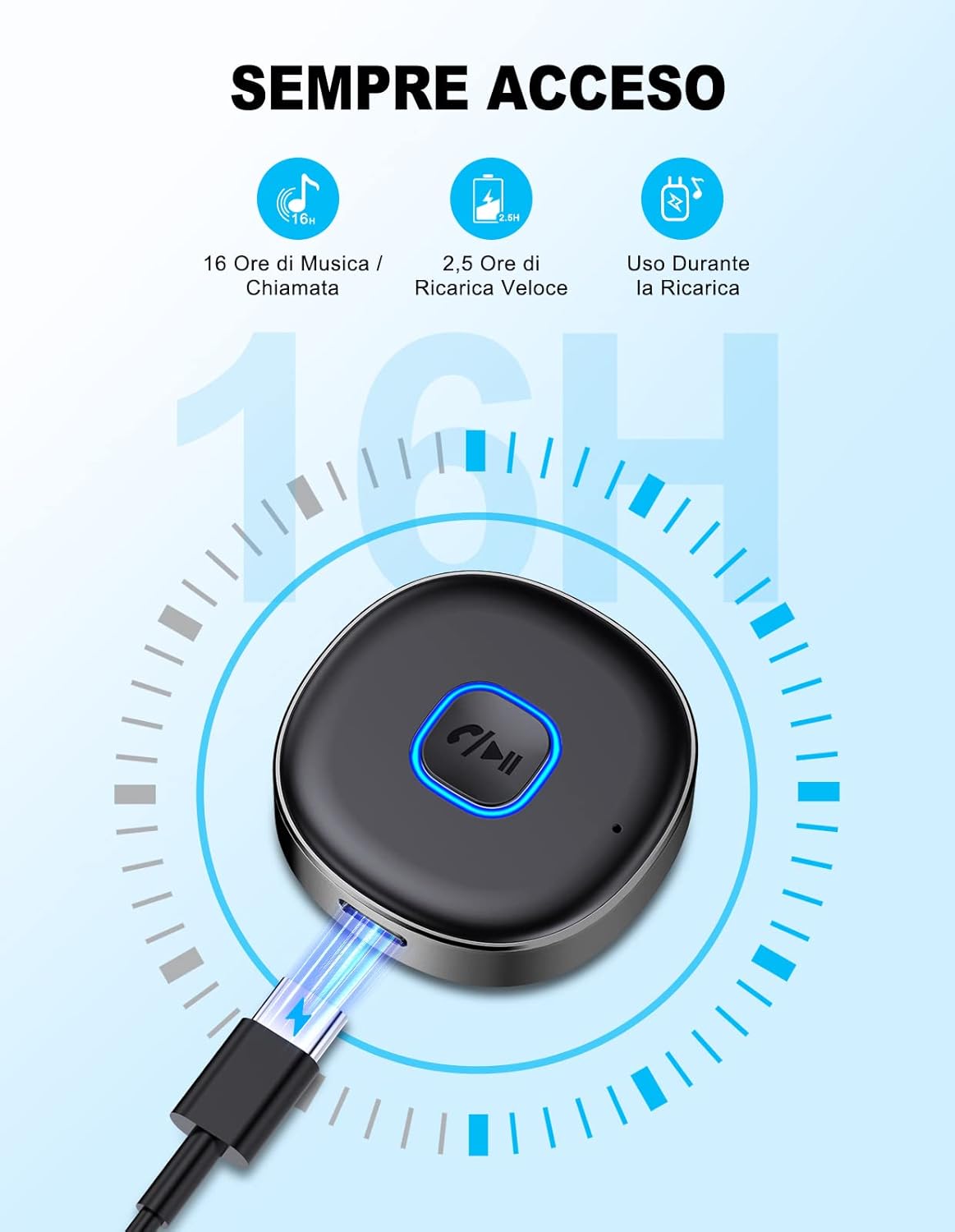 Mohard Ricevitore Bluetooth 5.3 Mini Aux Auto - immagine 5
