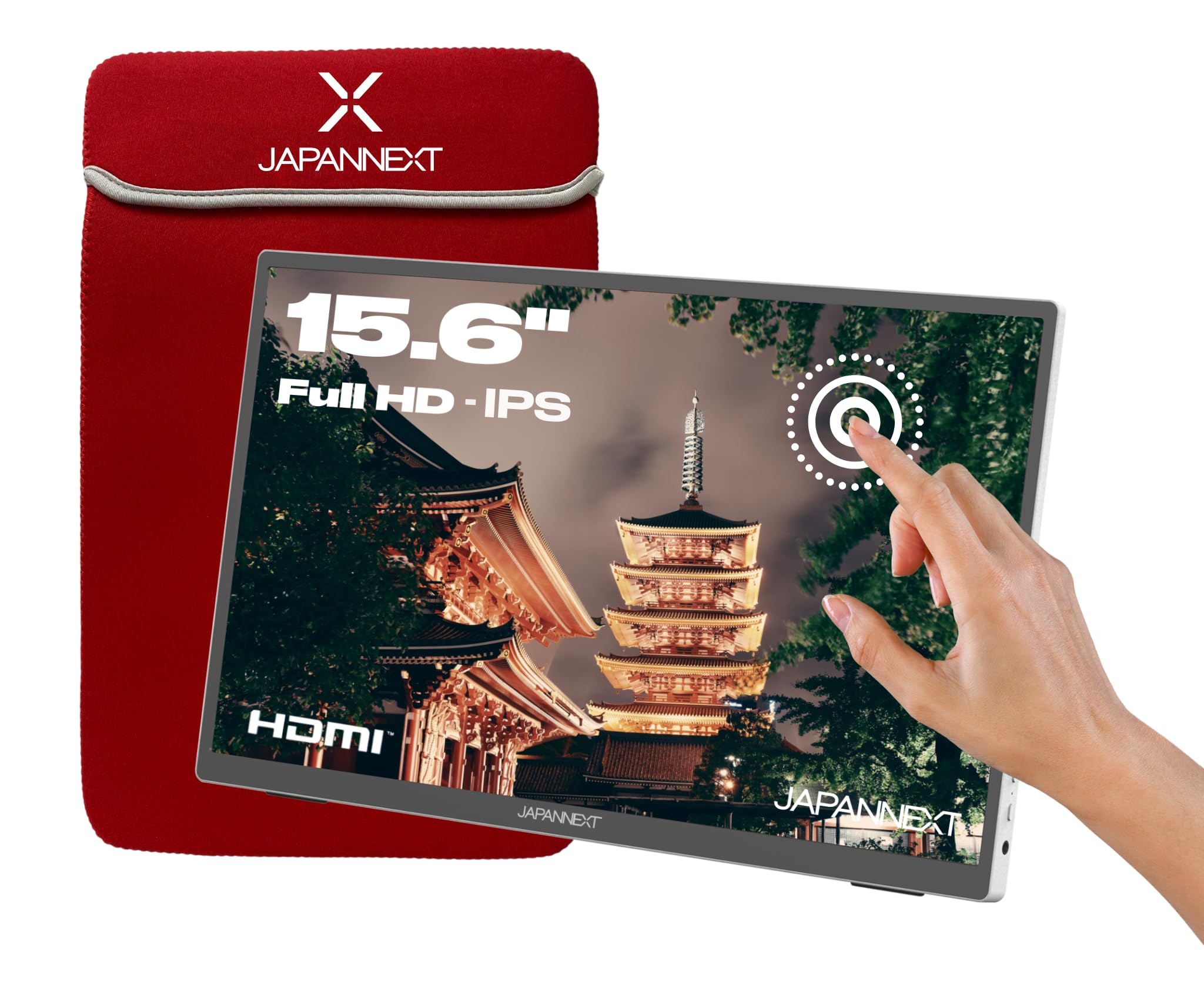 Japannext Monitor Portatile Touchscreen 15.6" IPS Full HD