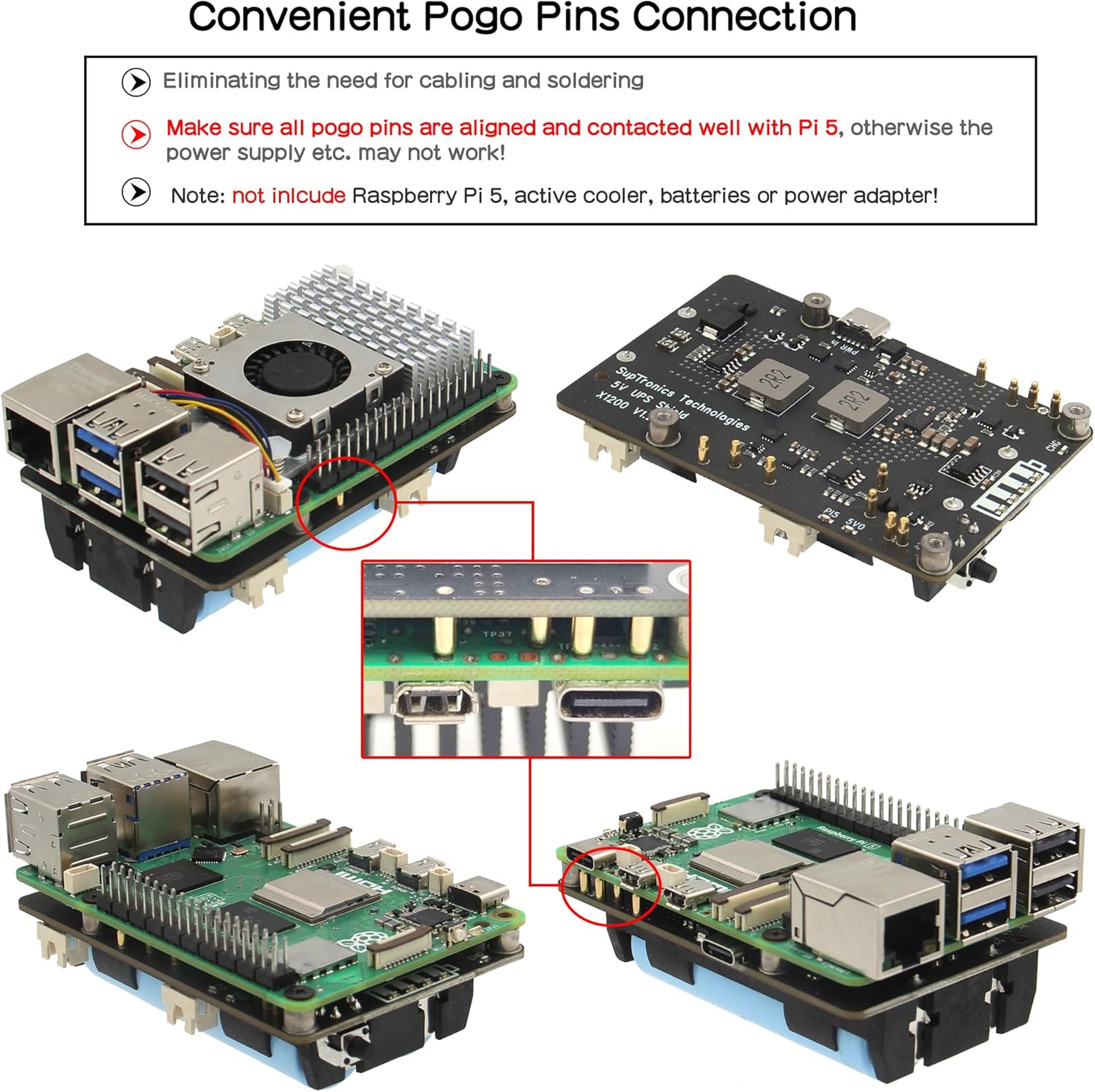 Geekworm X1200 5V UPS Shield per Raspberry Pi 5 - immagine 4