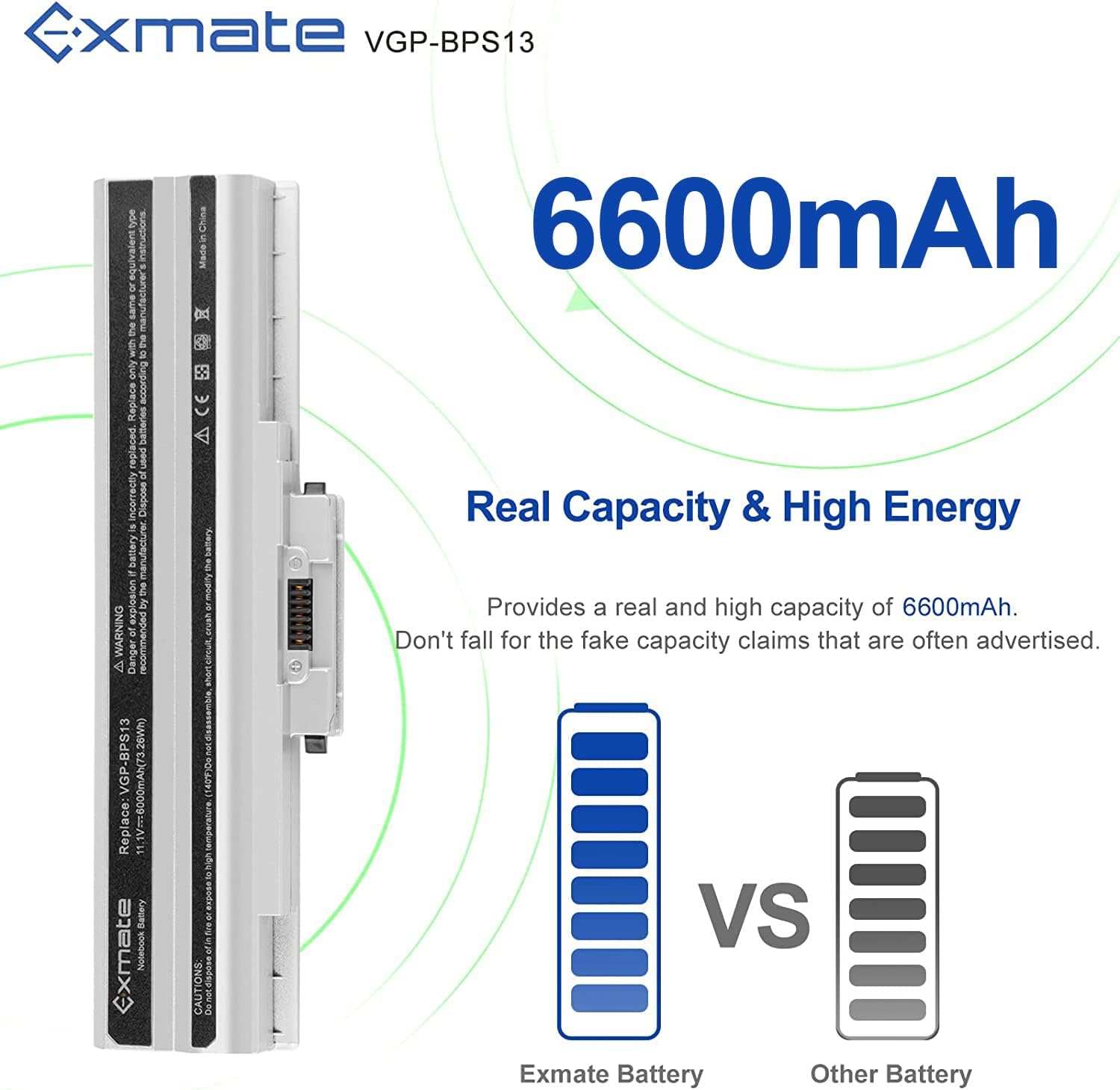 Exmate Batteria 6600mAh per VAIO VGN-FW SR AW - immagine 2