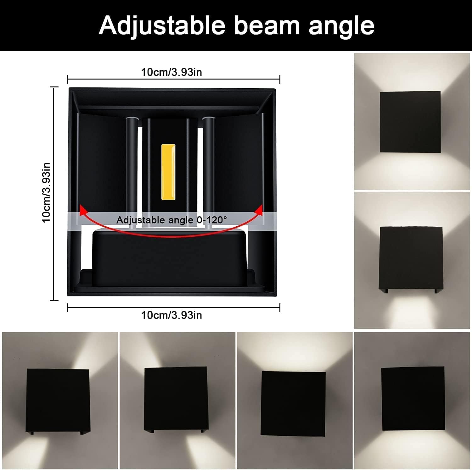 Applique da Parete Esterno/Interno 12W 4000K (8 Pezzi) - immagine 5