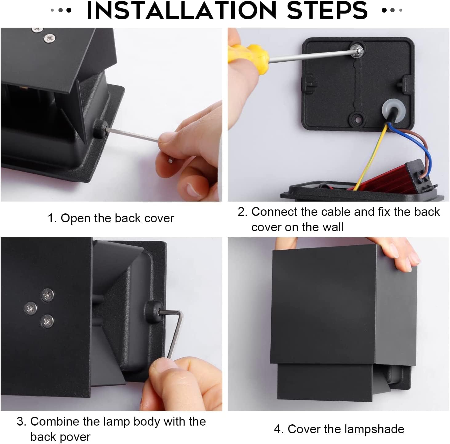 Applique da Parete Esterno/Interno 12W 4000K (8 Pezzi) - immagine 6