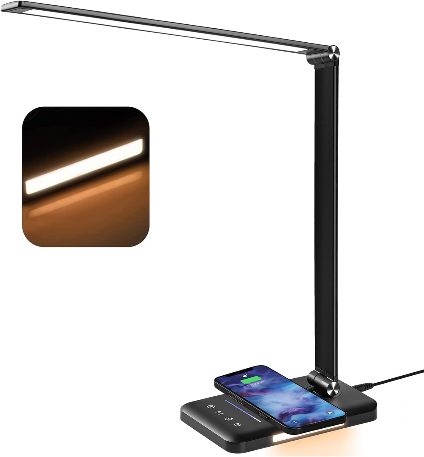 BIENSER Lampada da Scrivania LED con Ricarica Wireless 10W