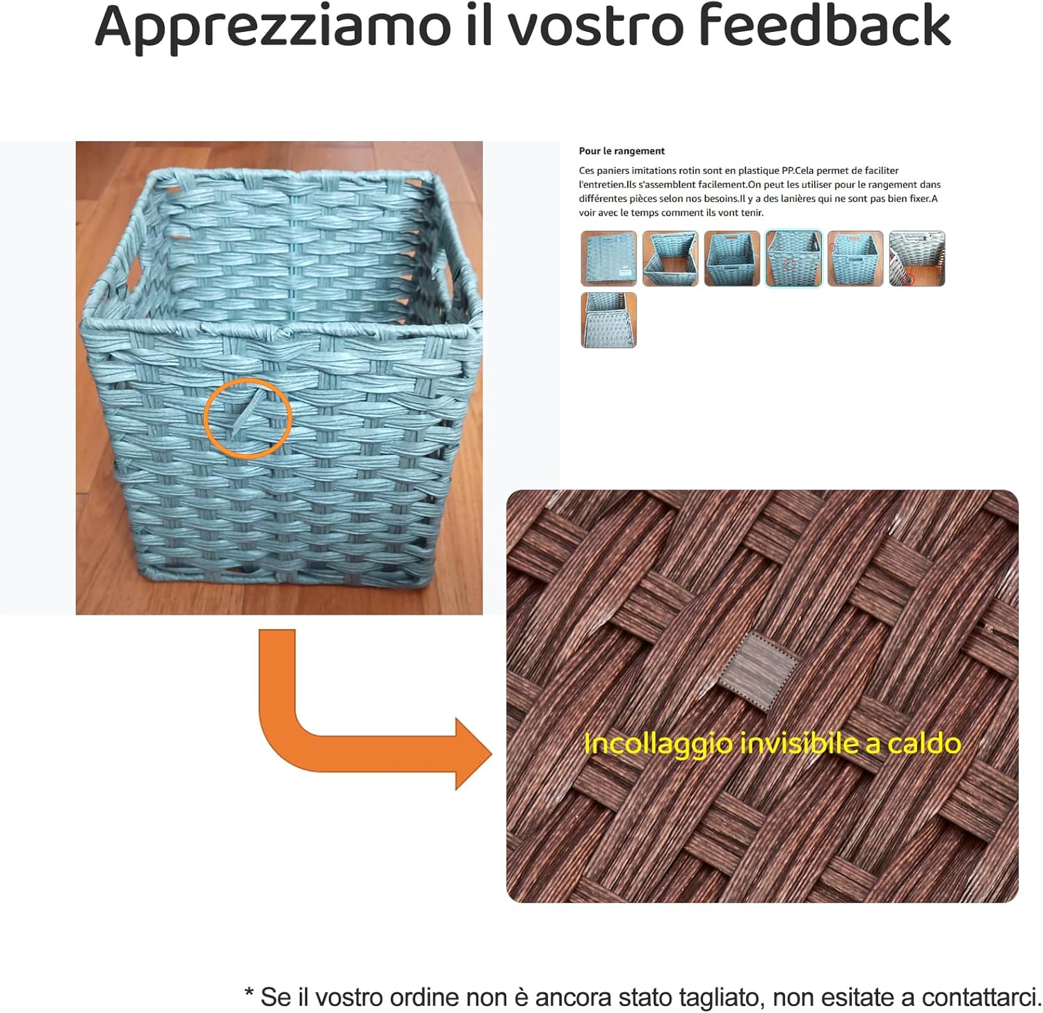 Mangata Cubi Portaoggetti 28x28 cm, Grigio Cenere (4 pezzi) - immagine 5