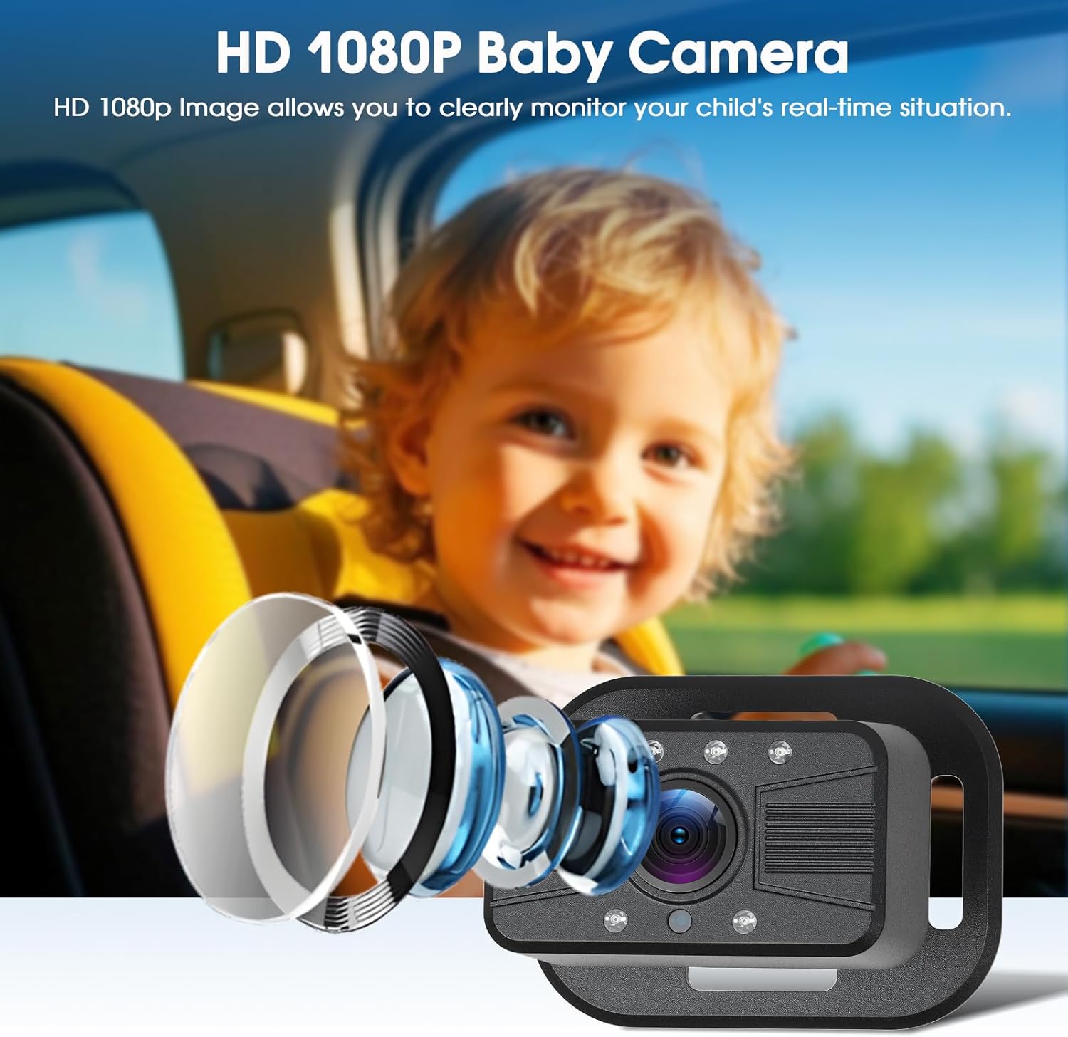 Baby Monitor Auto con Touchscreen IPS 7 Pollici - immagine 2