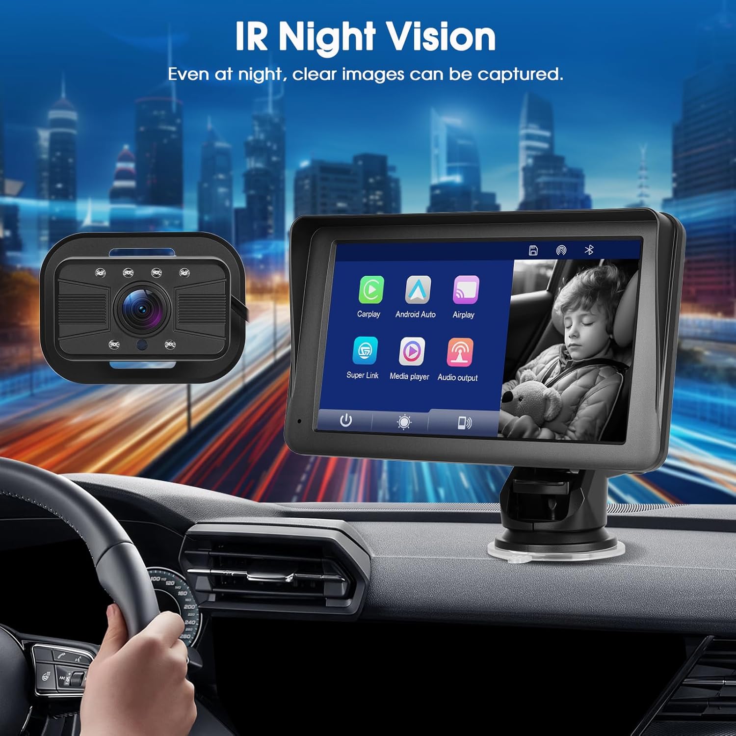 Baby Monitor Auto con Touchscreen IPS 7 Pollici - immagine 6