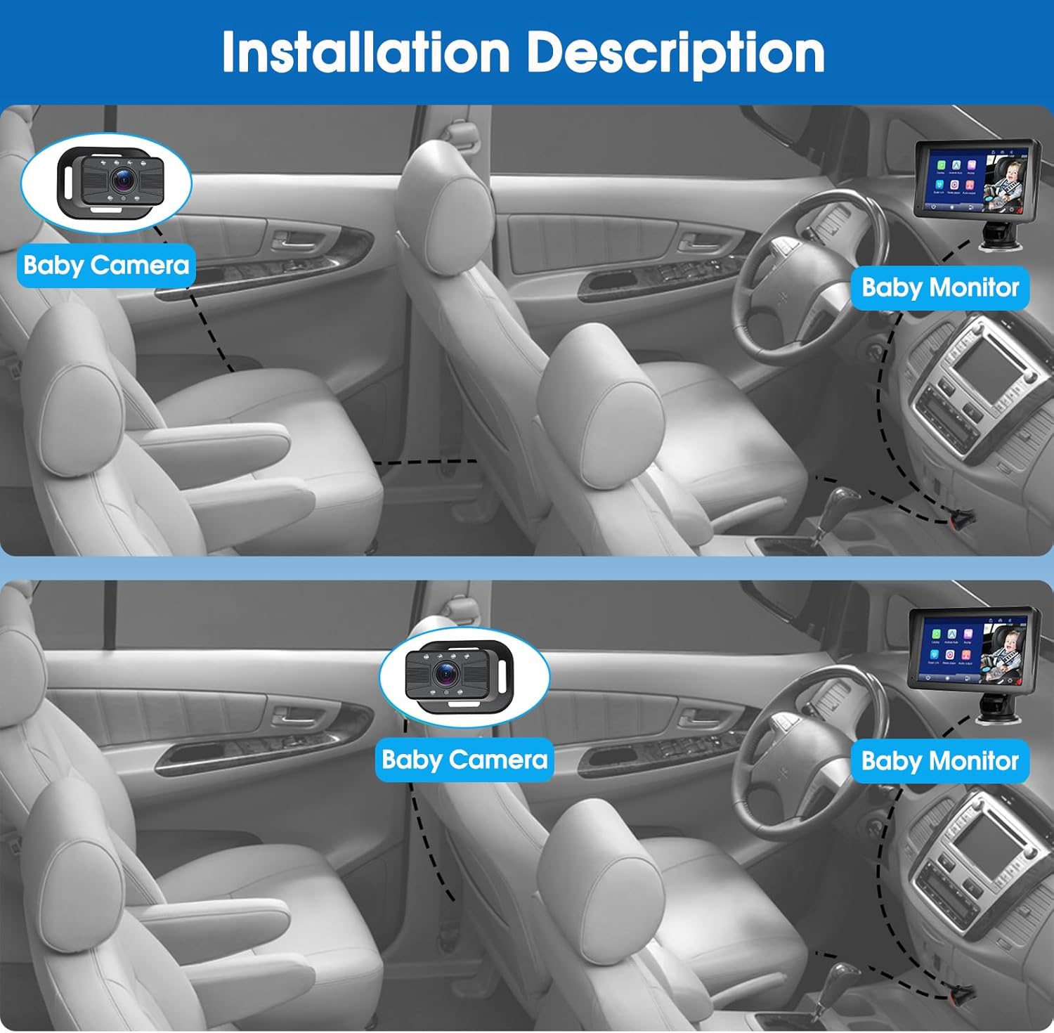 Baby Monitor Auto con Touchscreen IPS 7 Pollici - immagine 7