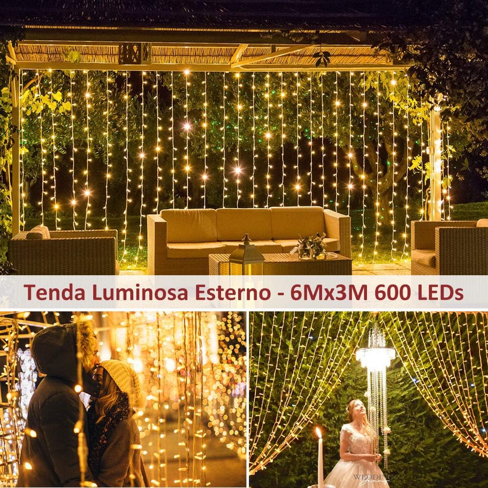 Zorela Tenda Luminosa Natale 600 LED 6Mx3M IP44 - immagine 2