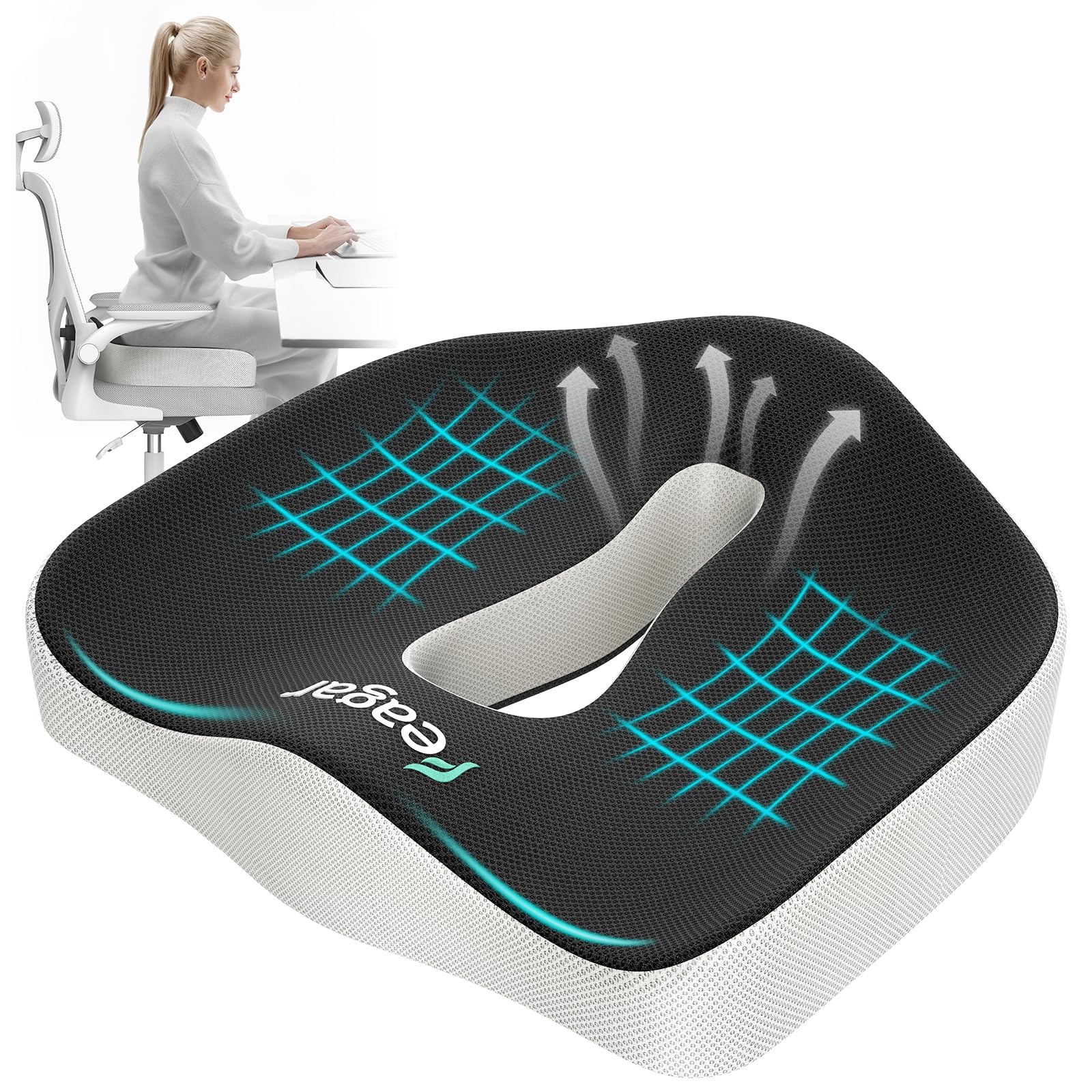 Feagar Cuscino Sedia Ufficio Grande Ergonomico XXL