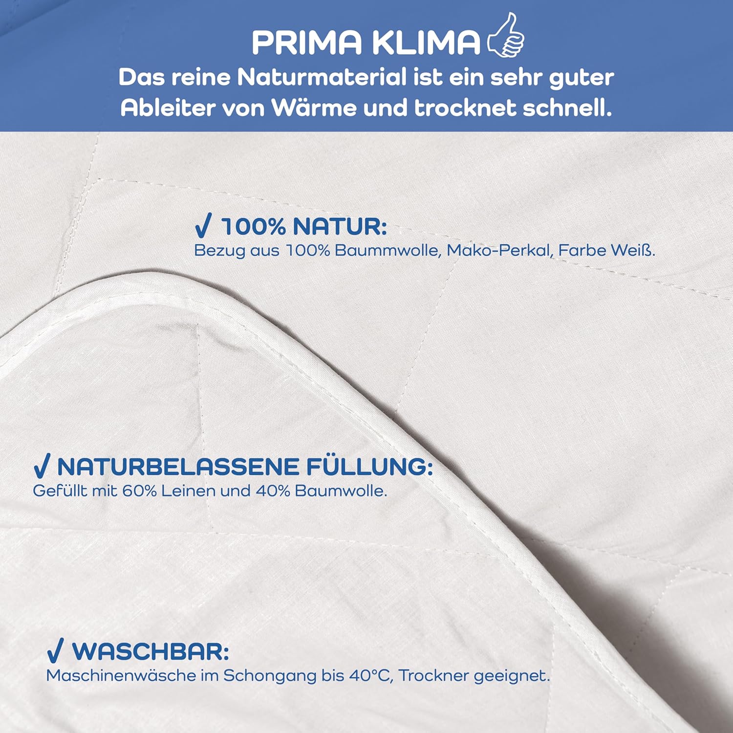 Böhmerwald Linea by Nature - Coperta Estiva Lino/Cotone 200x200 - immagine 4