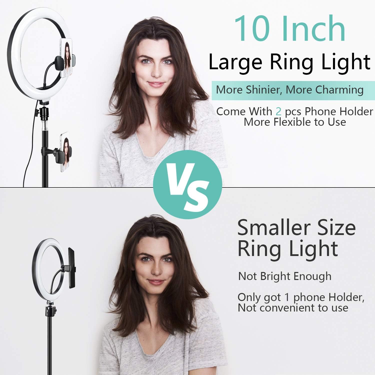 Ring Light Telefono LED con Treppiede 10 Pollici - immagine 5