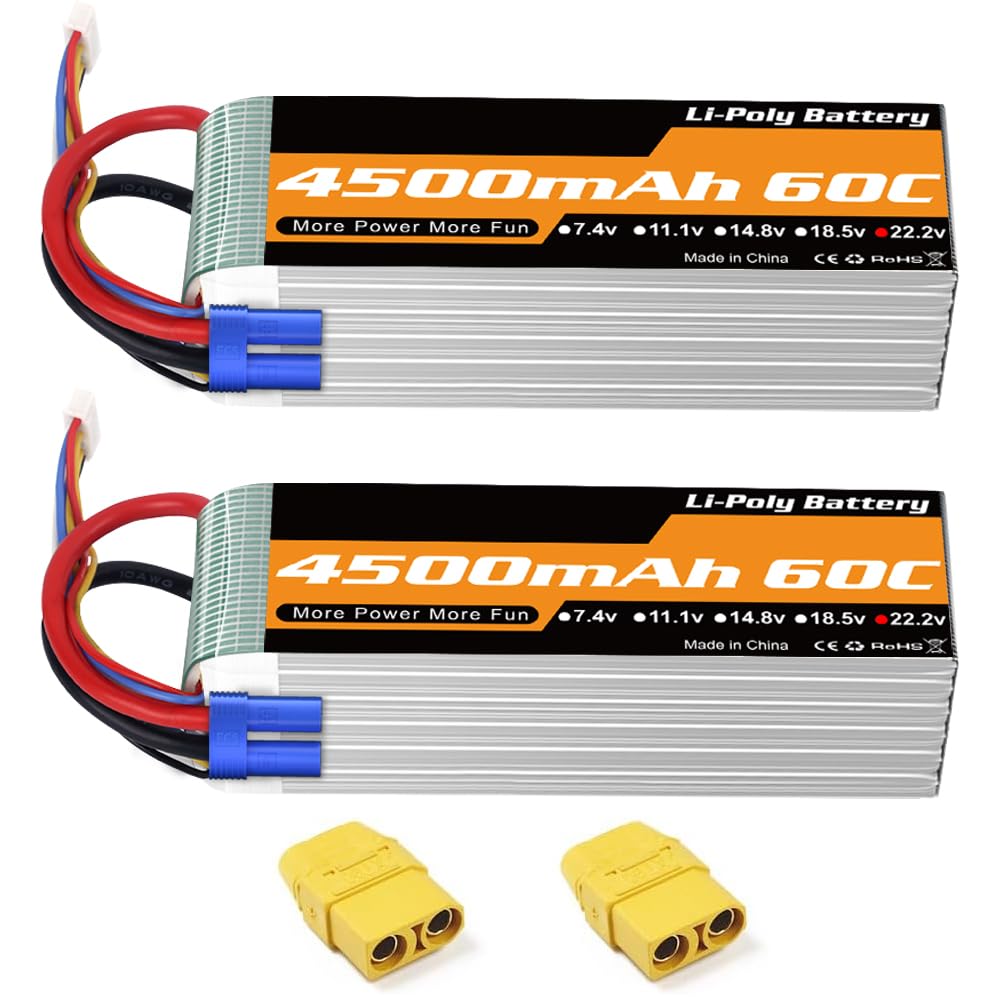 Batteria Lipo 6S 22.2V 4500mAh 60C (2 confezioni)
