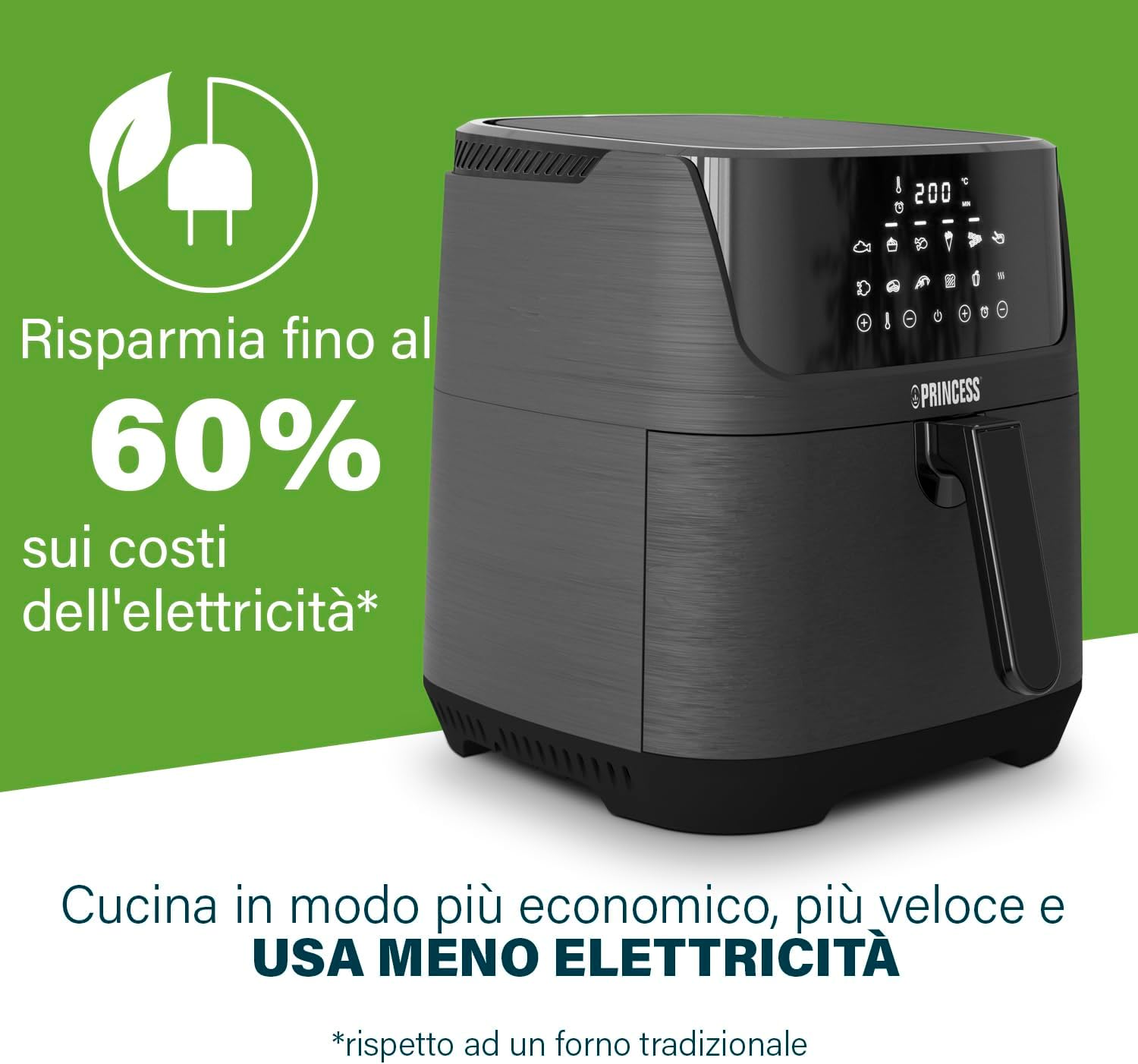 Princess Friggitrice ad Aria Digitale 6,5 L, Nera - immagine 3