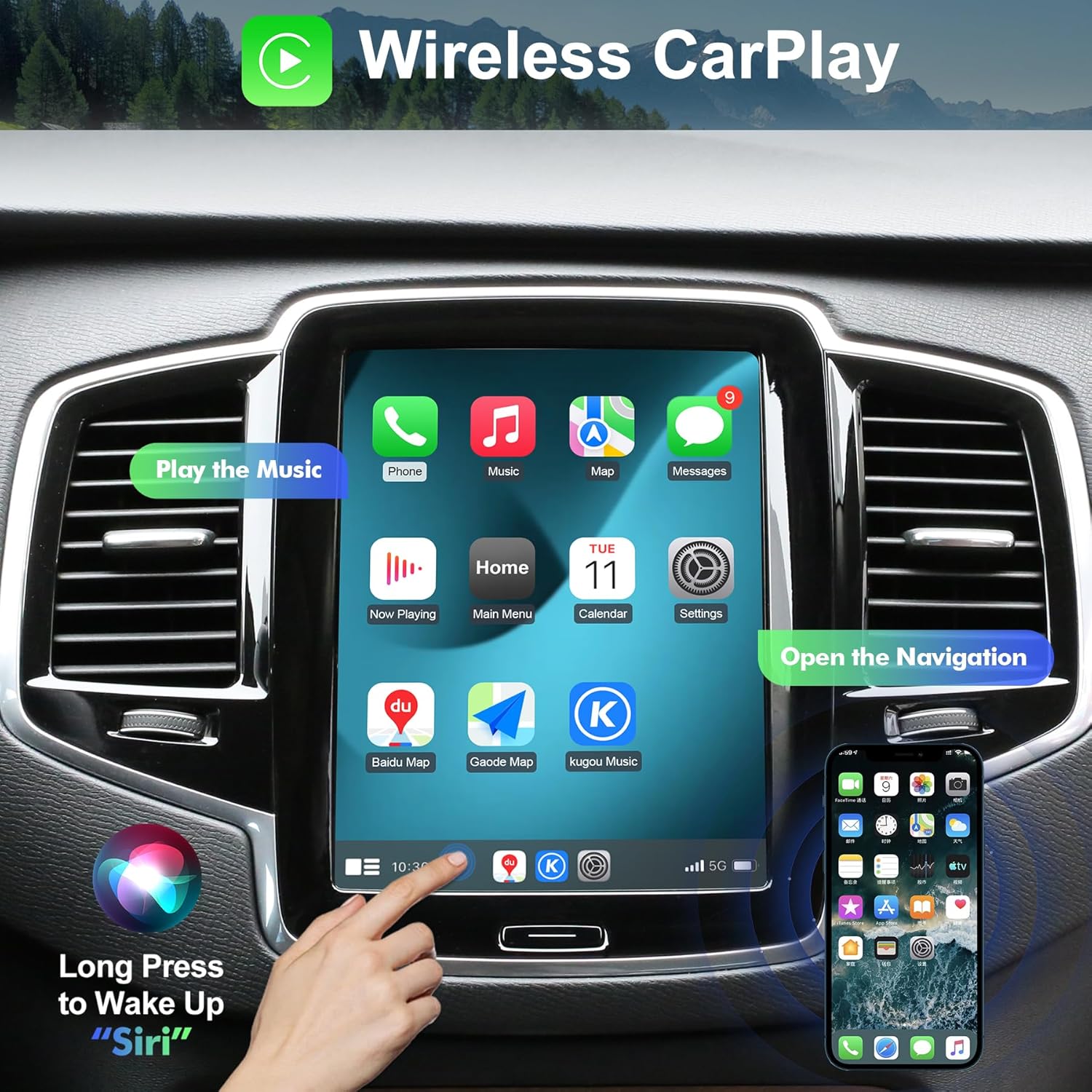 Modulo Android Auto Wireless Carplay per Volvo Sensus - immagine 5