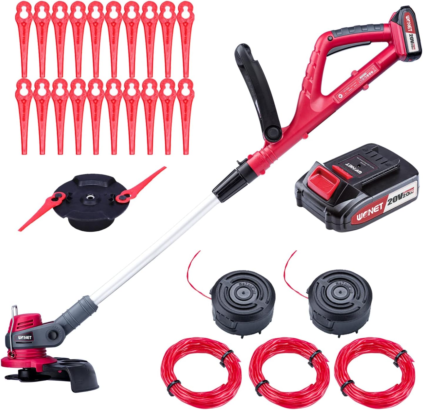 Wonet Decespugliatore Tagliabordi a Batteria NCGT-S20LIDA