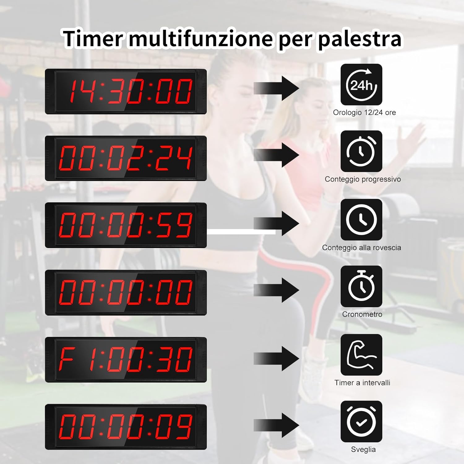 Timer da Palestra Digitale Cronometro Sportivo Portatile - immagine 3