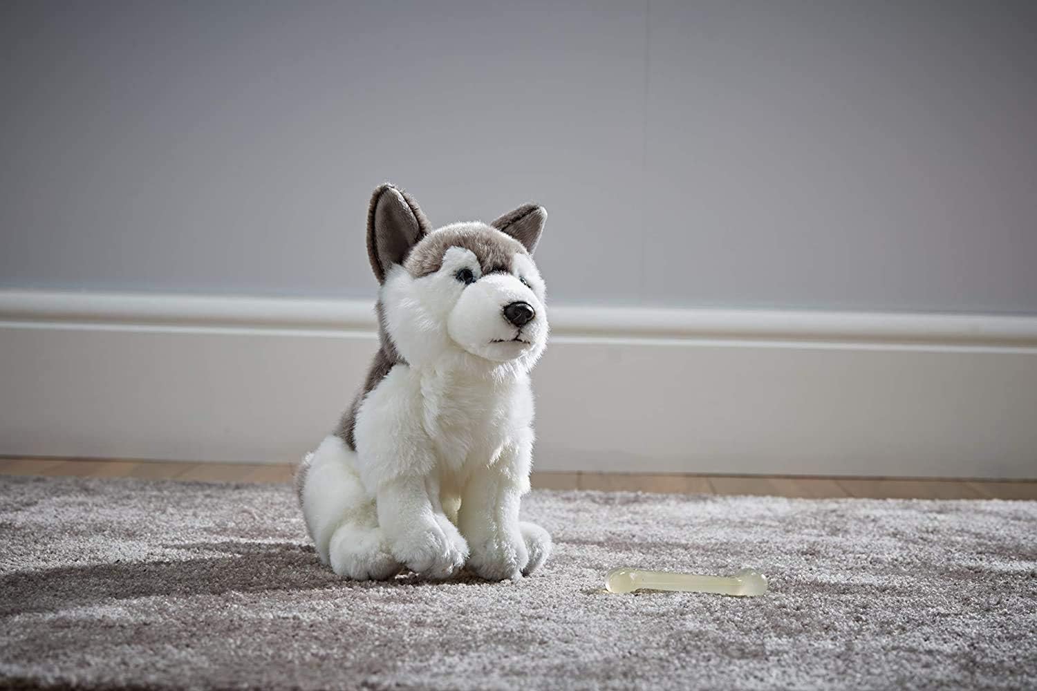 Living Nature Cane e Cucciolo Peluche Pets, Grey & White - immagine 5