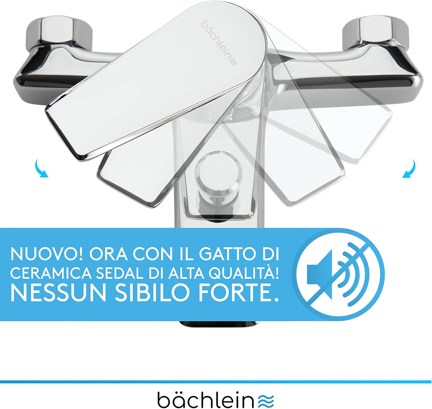 Bächlein Miscelatore Monocomando per Vasca da Bagno Cromo - immagine 2