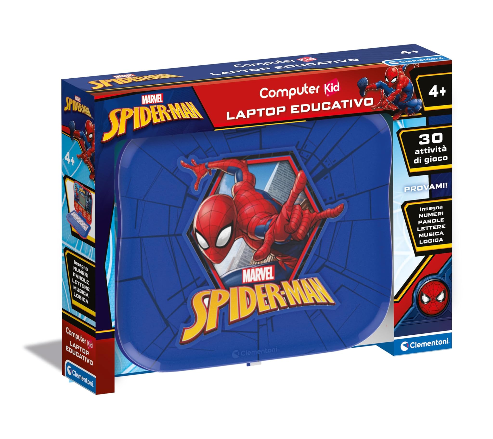 Clementoni Computer Kid Spiderman - Laptop Educativo 4+ Anni