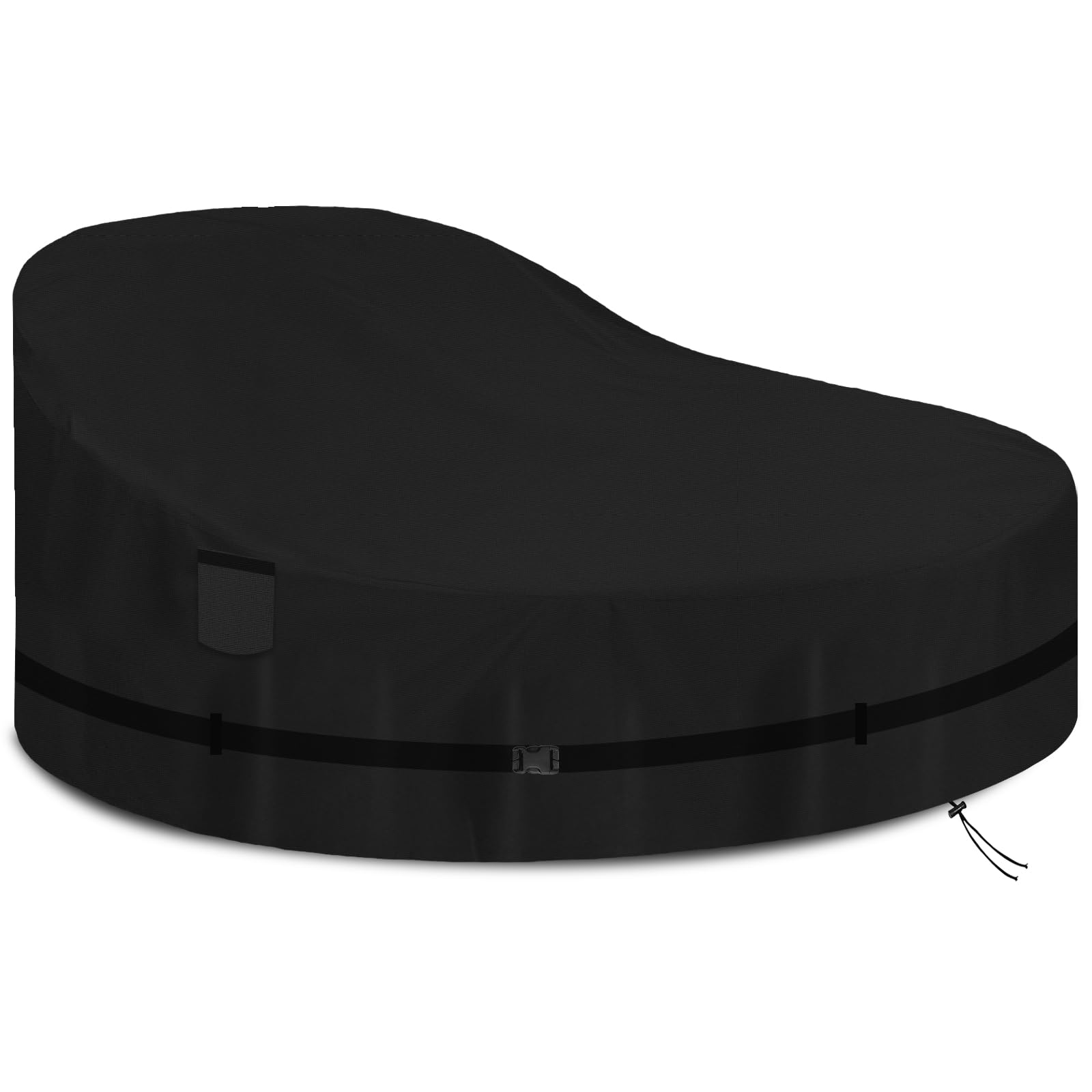 Ymppmkn Copertura Isola Prendisole Rotonda 190x90cm Nera