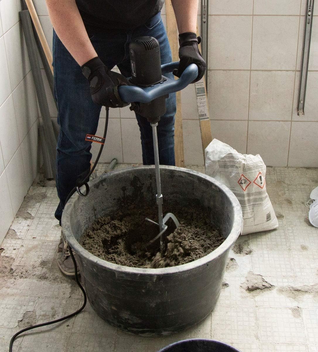FERM Miscelatore Cemento e Malta 1400W - immagine 3
