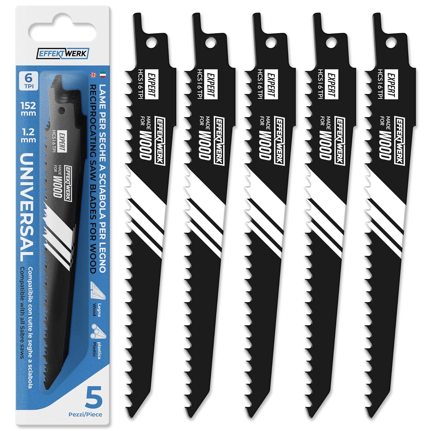 Lame per Sega Alternativa HCS per Legno e Plastica (5 Pezzi) - immagine 1