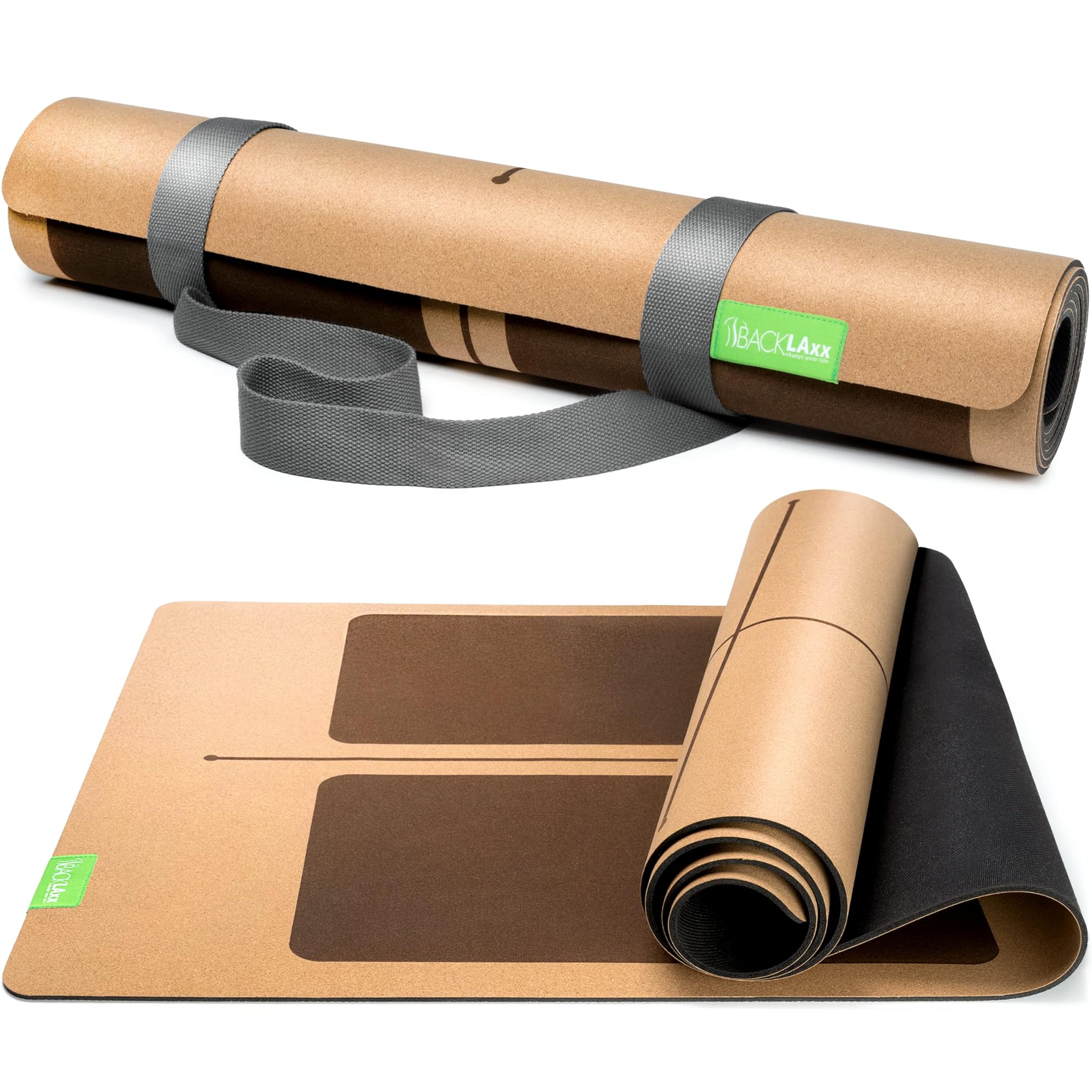 Backlaxx ® Tappetino Yoga Sughero Antiscivolo