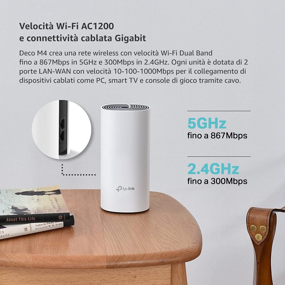 Tp-link Deco M4 WiFi Mesh Dual Band AC1200 (3 Pezzi) - immagine 4