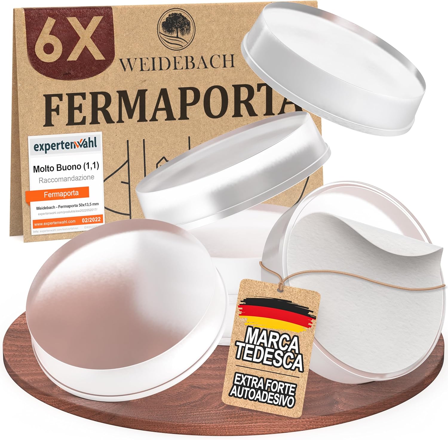 6 Fermaporta Maniglia Trasparenti 20x5mm - immagine 1