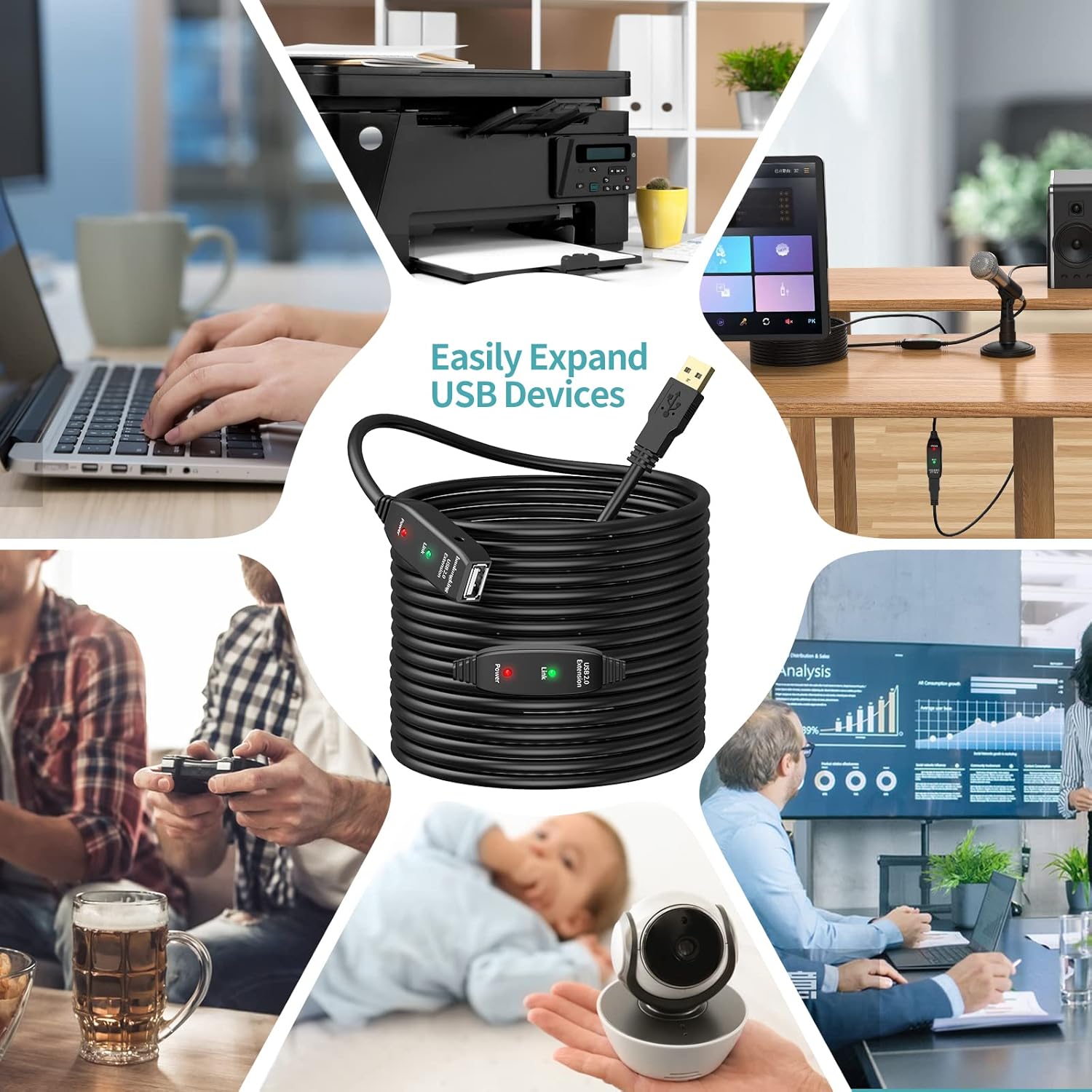 Cavo Prolunga USB 2.0 Attivo con Amplificatore (20m) - immagine 3