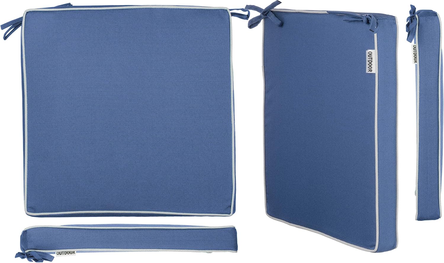 Brandsseller Set 4 Cuscini Sedia 40x40x4 cm, Blu - immagine 6