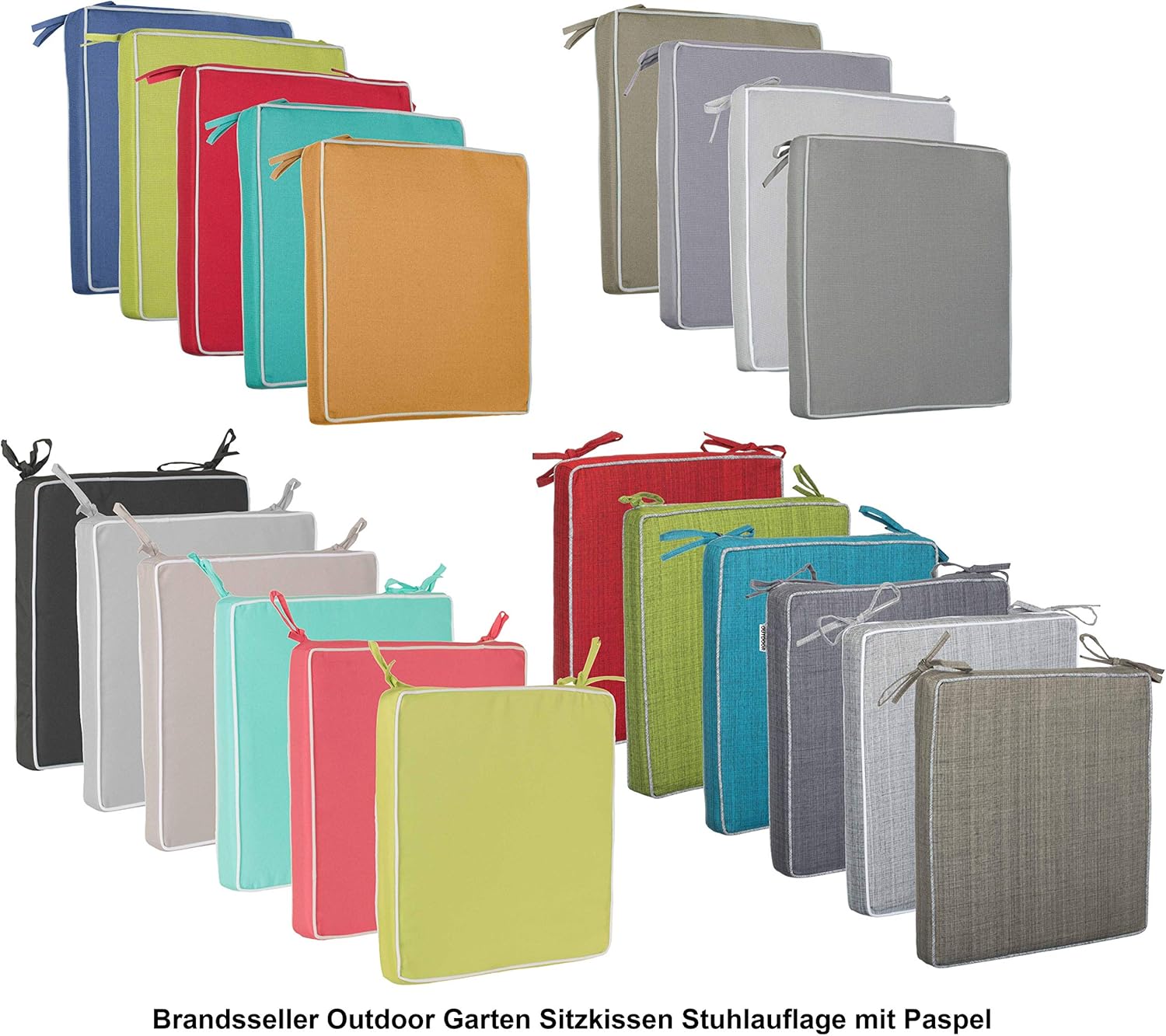 Brandsseller Set 4 Cuscini Sedia 40x40x4 cm, Blu - immagine 7