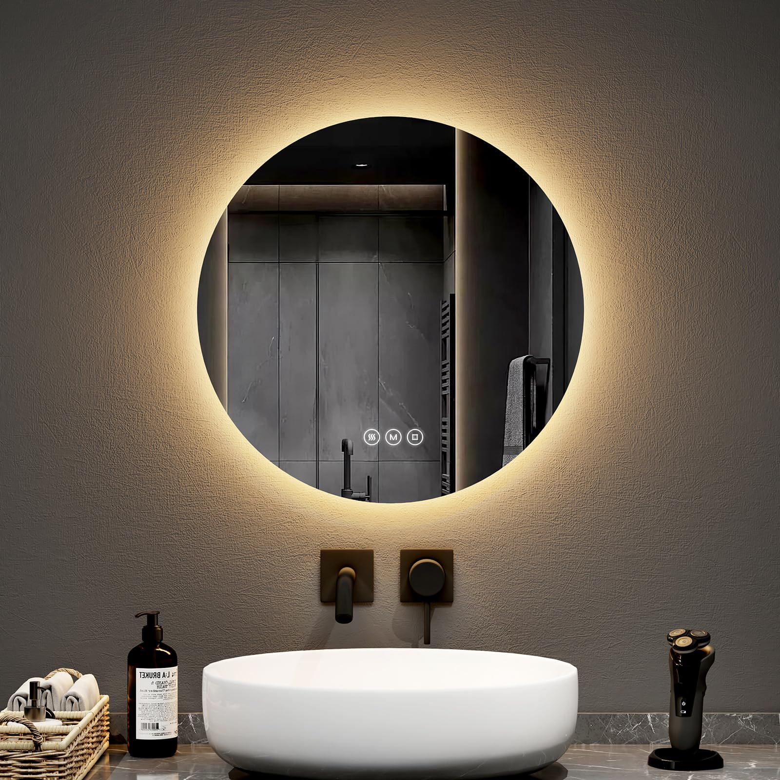 Emke Specchio da Bagno Rotondo Illuminato Ø 50 cm