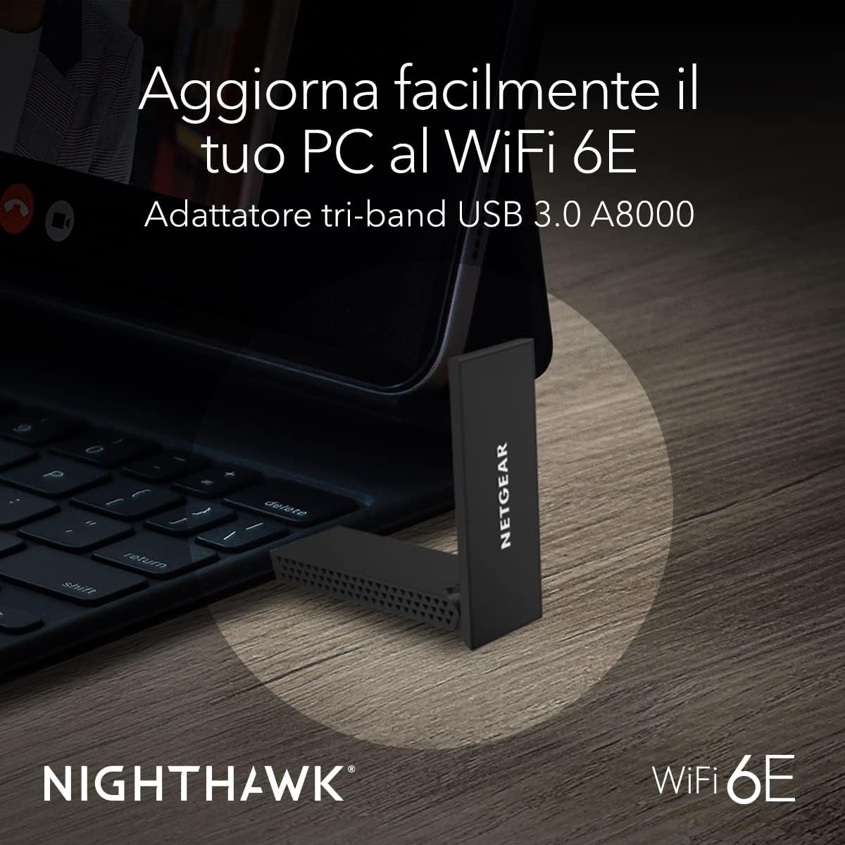 Netgear Adattatore WiFi 6E A8000 USB Nighthawk AXE3000 - immagine 2