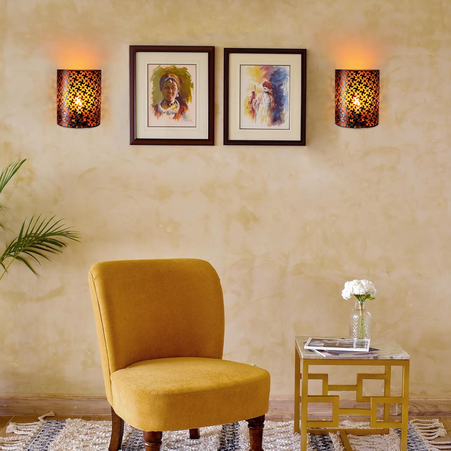 JHY DESIGN Set 2 Lampade da Parete Rustiche a Batteria - immagine 8