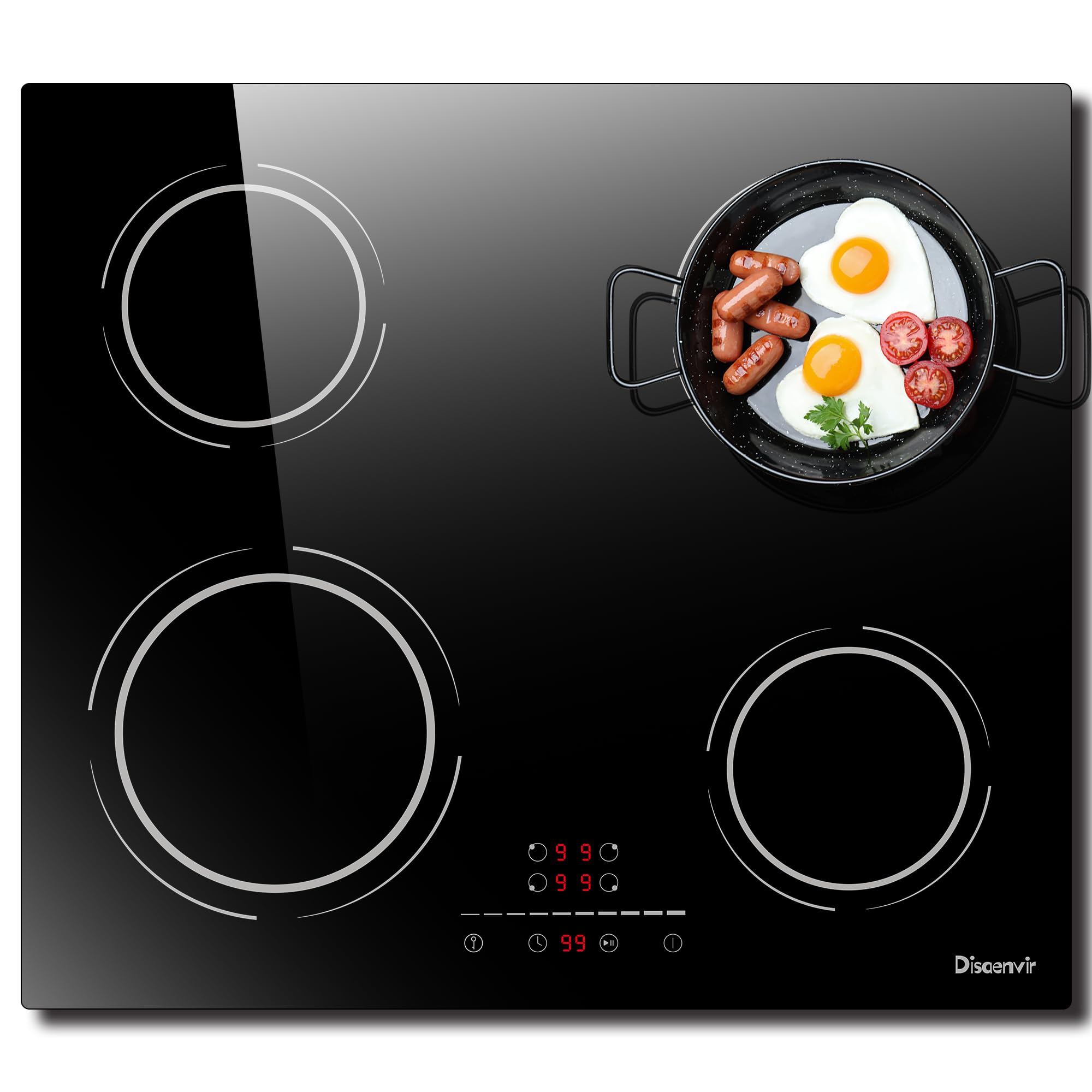 Piano Induzione 4 Fuochi 6400W da Incasso 60cm