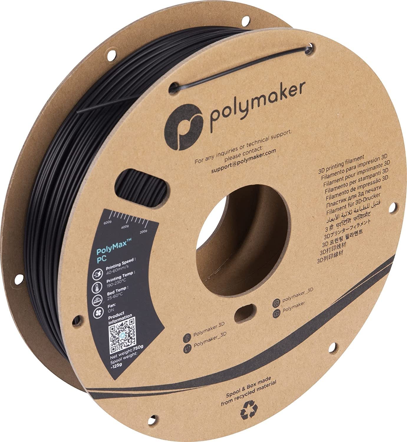 Polymaker PolyMax Tough PC Nero - 2,85mm - 750g
