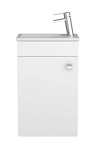 Sieper Badmöbel Gabun - Mobiletto Bagno 400mm, Bianco Lucido