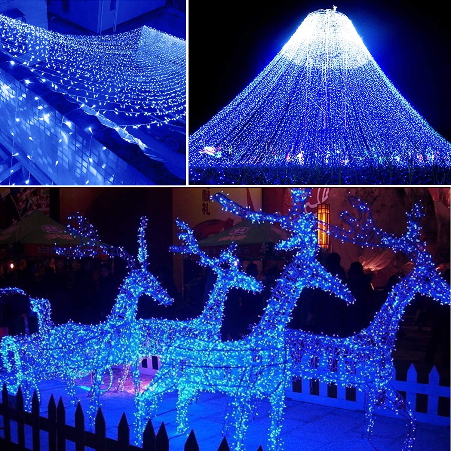 Luce di Natale 120 LED 15m Stringa Luci Blu - immagine 3