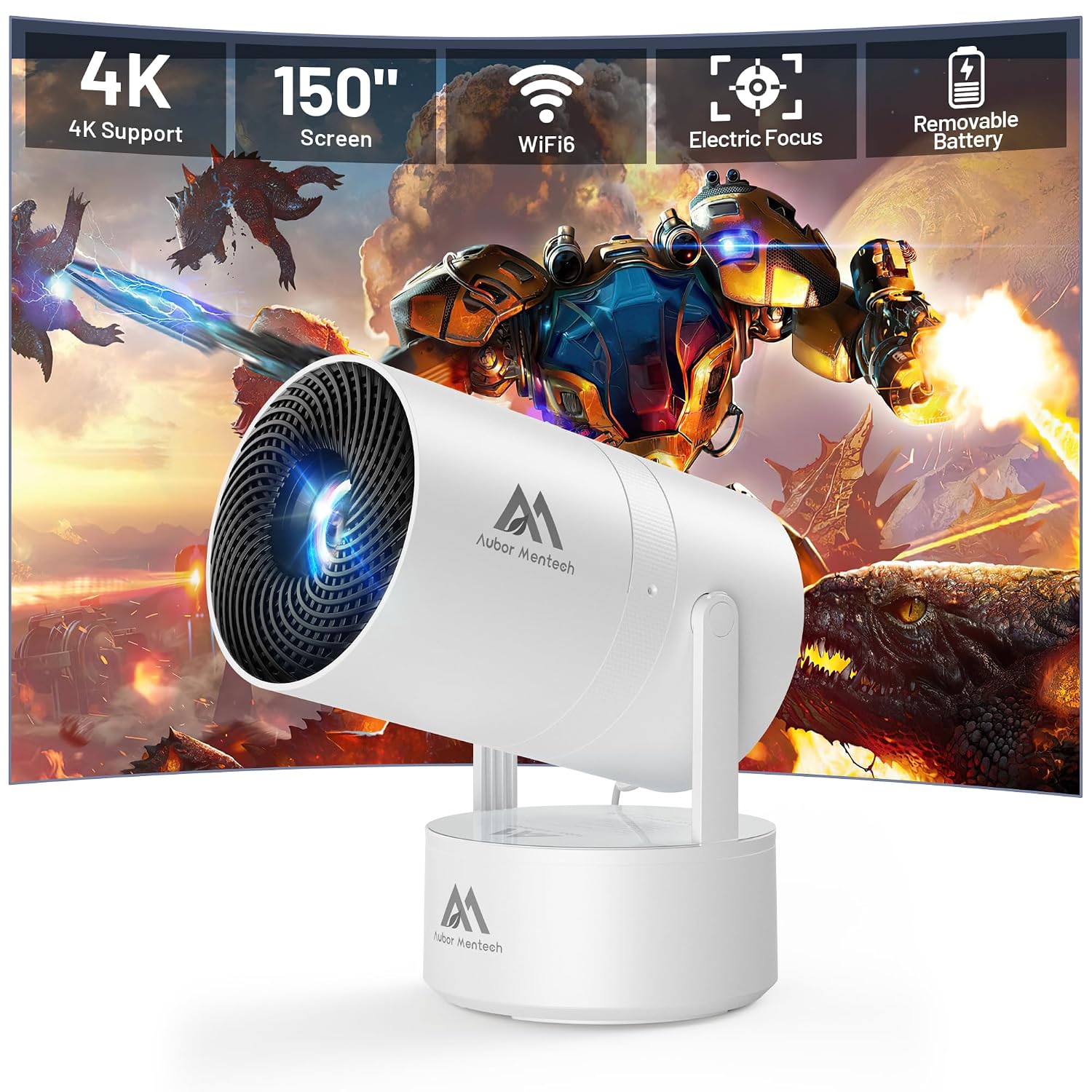 Aubor Mentech Mini Proiettore 4K Home Cinema | Velz