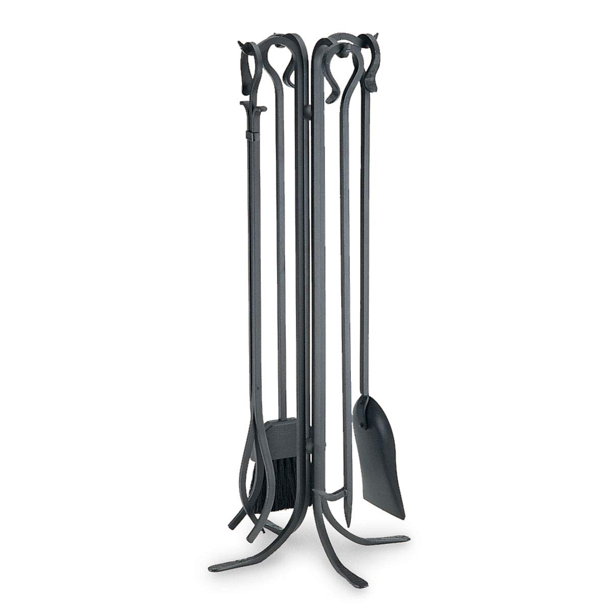 Pilgrim Set di attrezzi per camino, ferro forgiato, nero opaco, altezza 83,8 cm