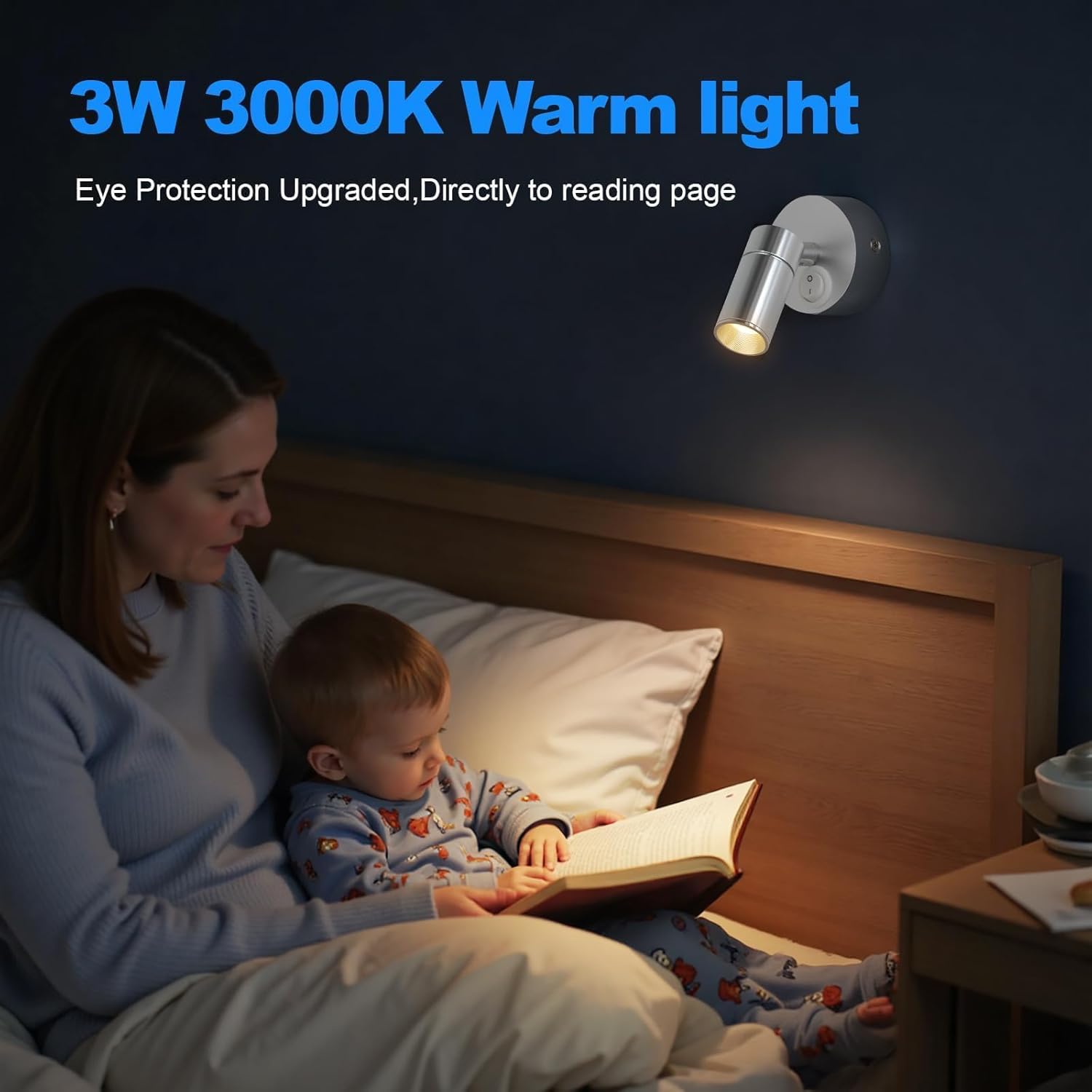 2x Lampade da Parete LED Interne 3W, Argento - immagine 5