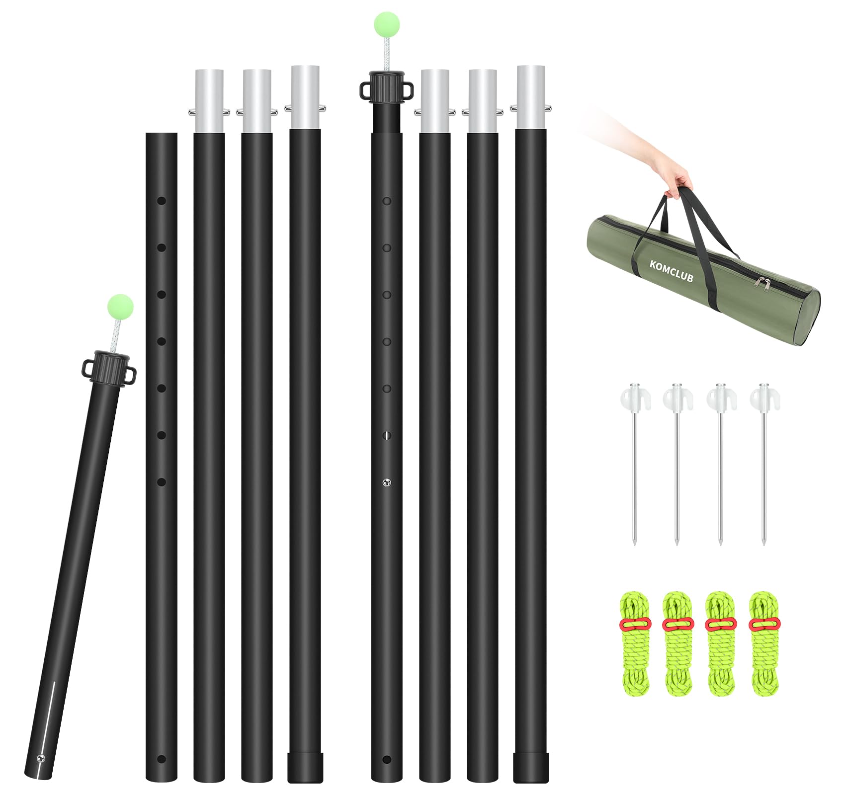 KOMCLUB Asta Telescopica per Tende e Teloni 68-286cm