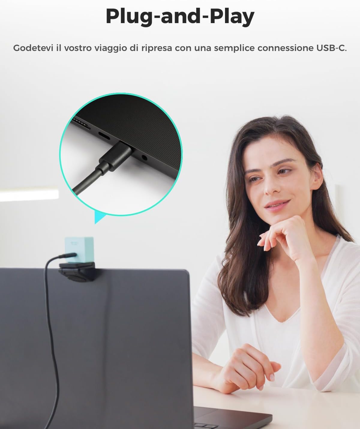 Obsbot Meet SE 1080P@100 FPS Webcam PC, Aurora Green - immagine 8