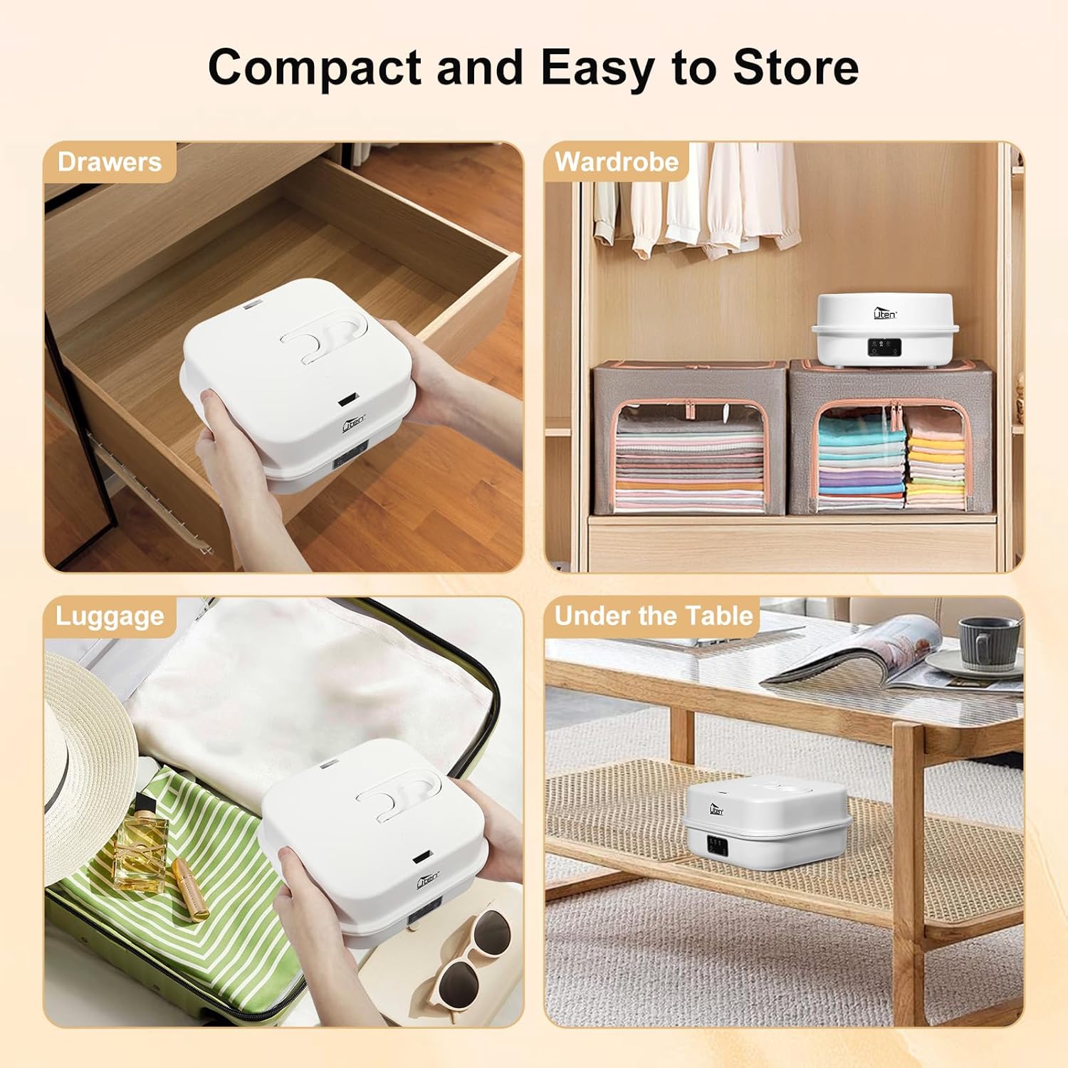 Uten Mini Asciugatrice Portatile 600W con Timer - immagine 4